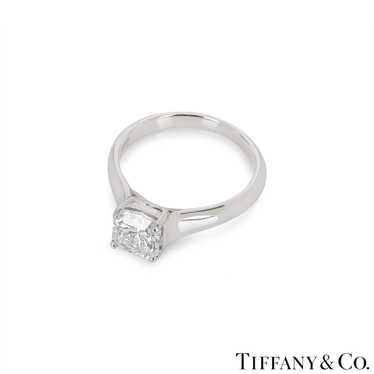 Tiffany & Co.Platinum Lucida Cut Diamond Ring 1.61ct H/IF